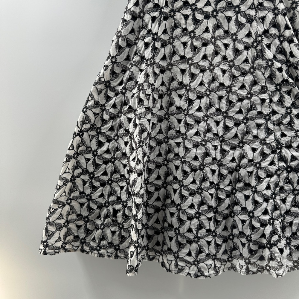 Moulinette Soeurs Floral Overlay Dress Black White Size 0 - Picture 3 of 8